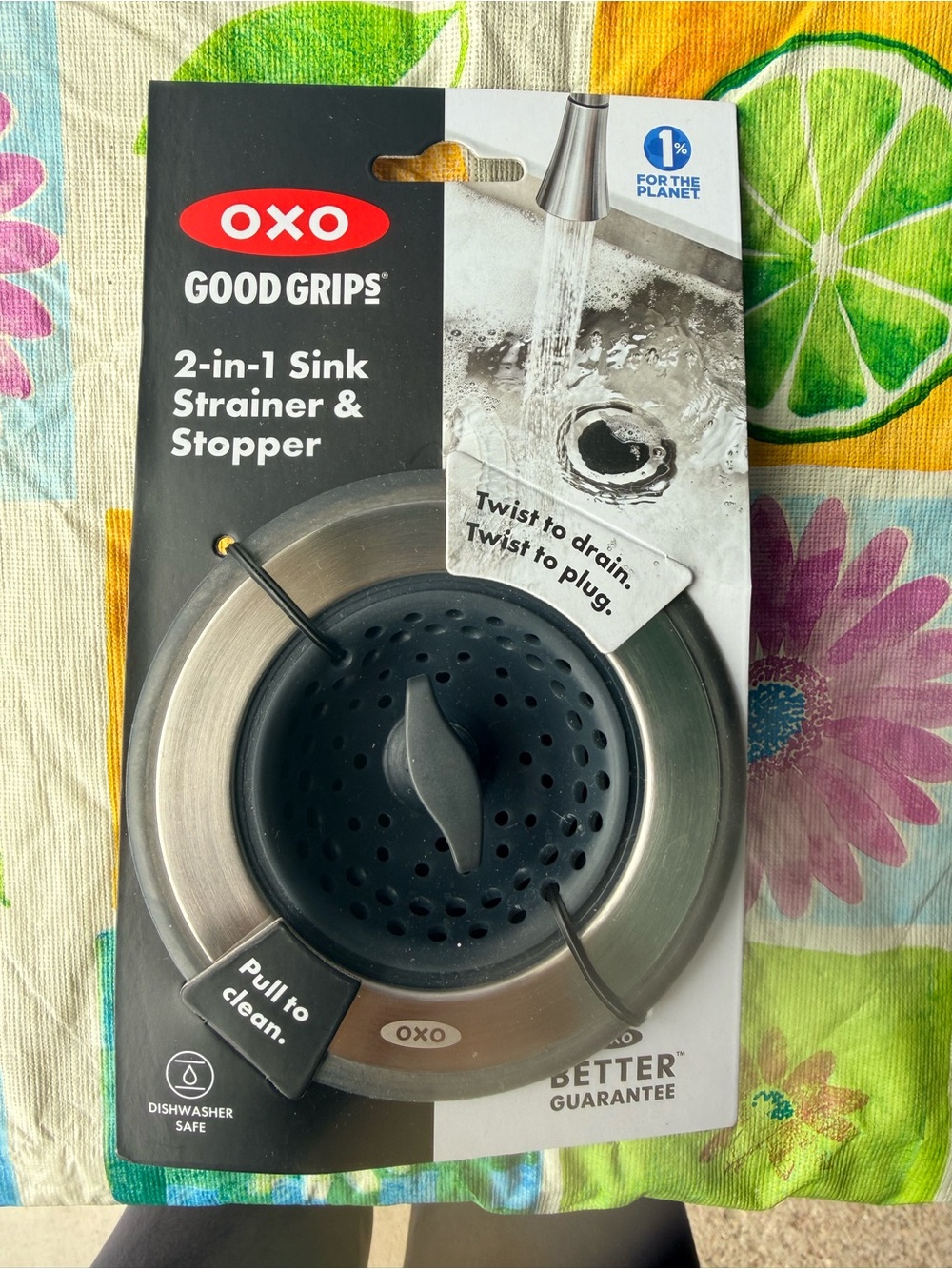 Oxo Silicone Sink Strainer & Stopper in Dark Gray brand new